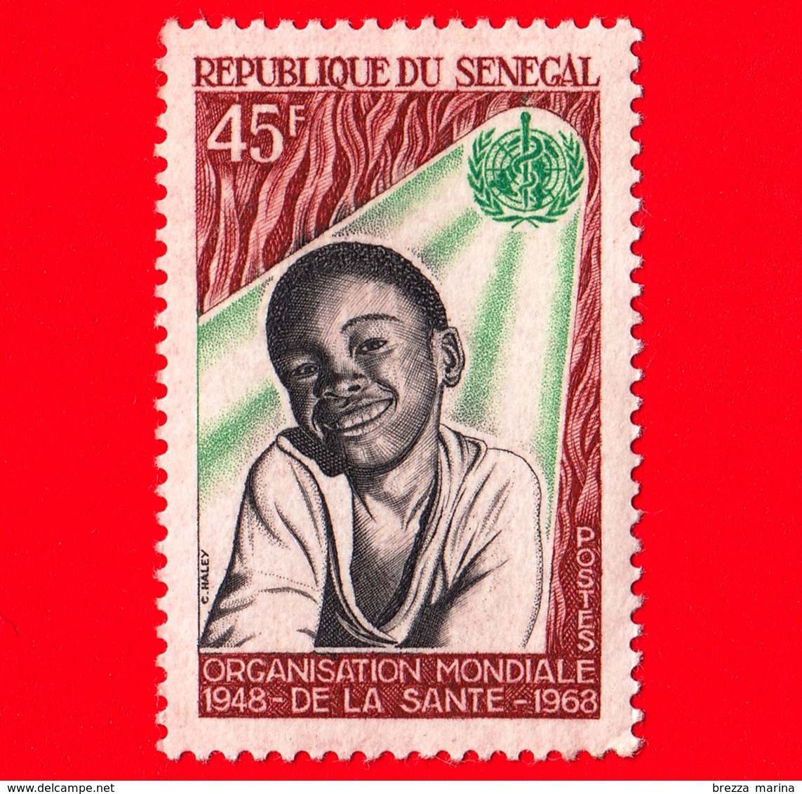 SENEGAL - 1968 - 20 Anni Dell'Organizzazione Mondiale Della Sanità -  W. M.S. - 45 - Senegal (1960-...)