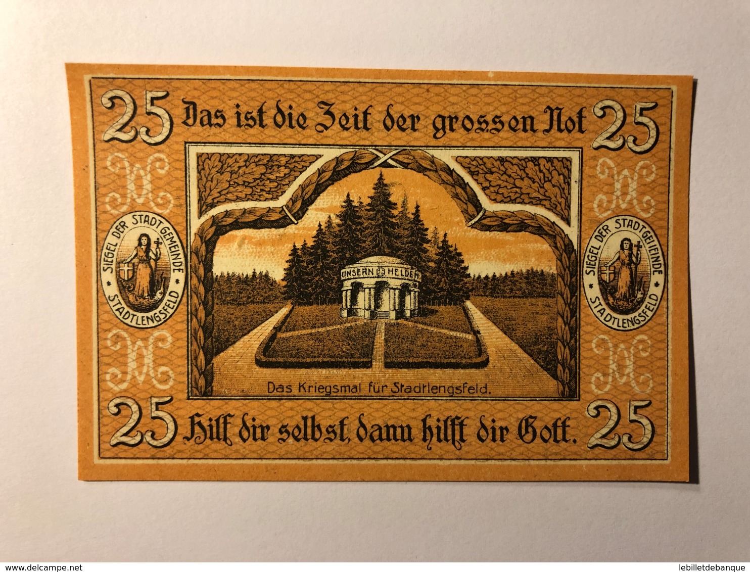 Allemagne Notgeld Lengsfeld 25 Pfennig - Collezioni