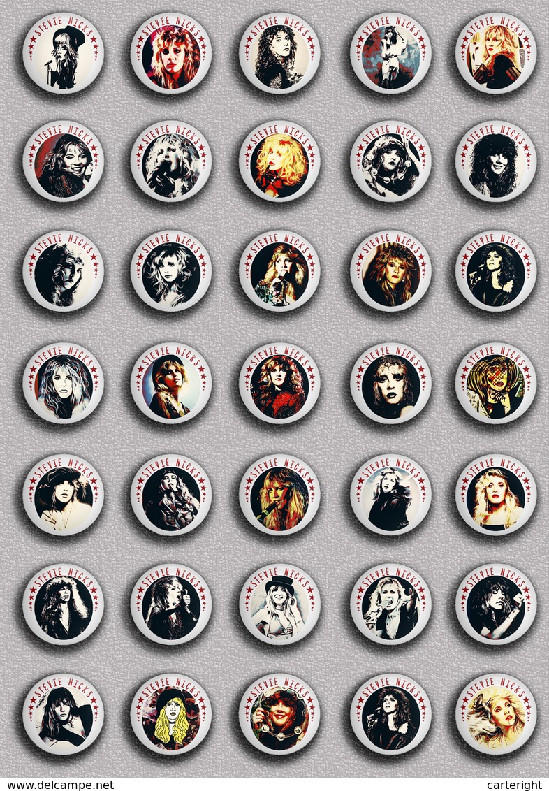 35 X ROCK STEVIE NICKS Music Fan ART BADGE BUTTON PIN SET 4 (1inch/25mm Diameter) - Musique