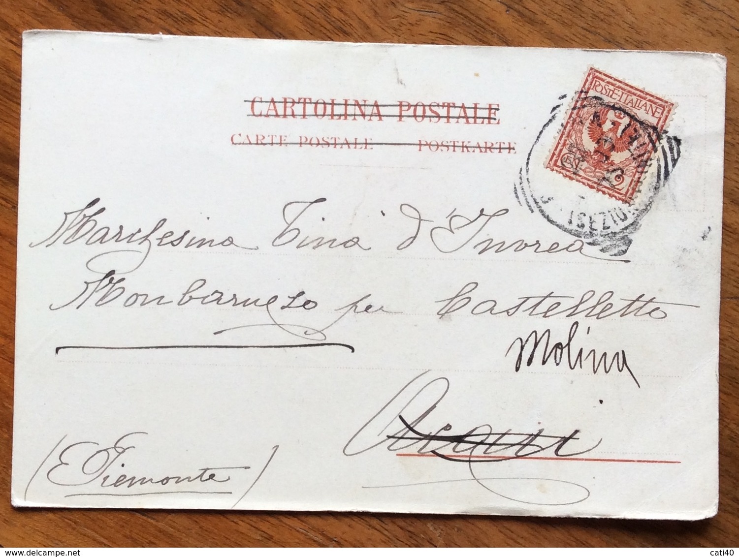 CATANIA 22 REGGIMENTO CAVALLEGGERI   CARTOLINA VIAGGIATA NEL 1909 - Weltkrieg 1914-18