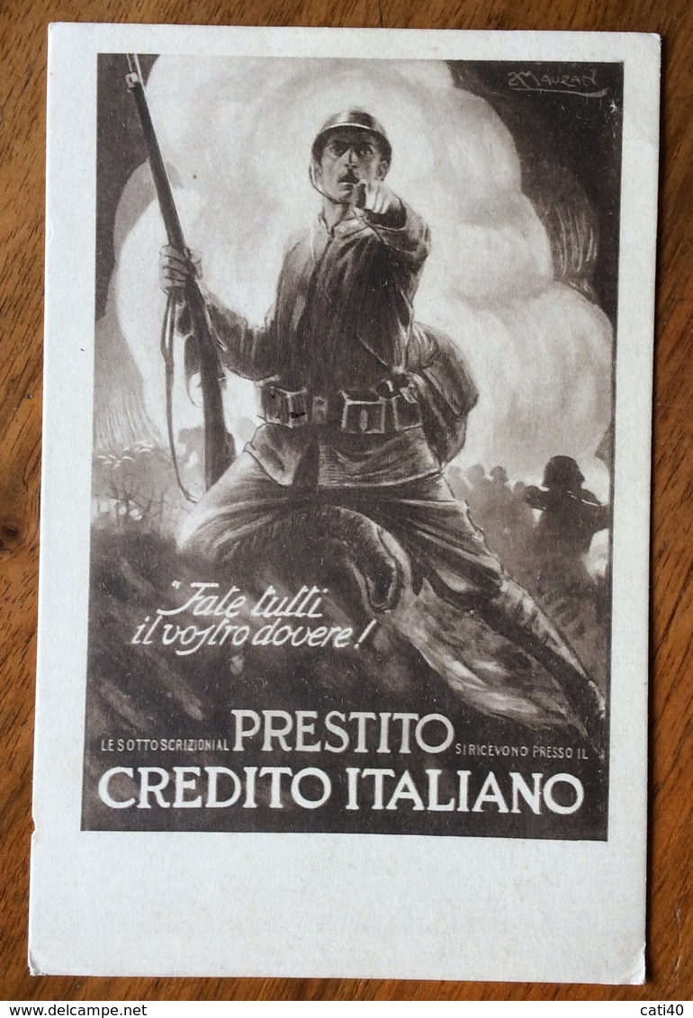 PRESTITO CREDITO ITALIANO  CARTOLINA DI MAUZAN COLORE BRUNO  DEL 22/4/17 - Guerra 1914-18