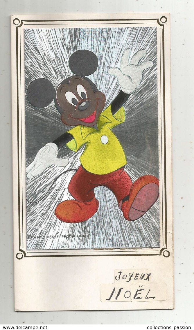 Carte De Voeux , MICKEY , Walt Disney Productions ,JOYEUX NOEL , Frais Fr 1.55e - Otros & Sin Clasificación