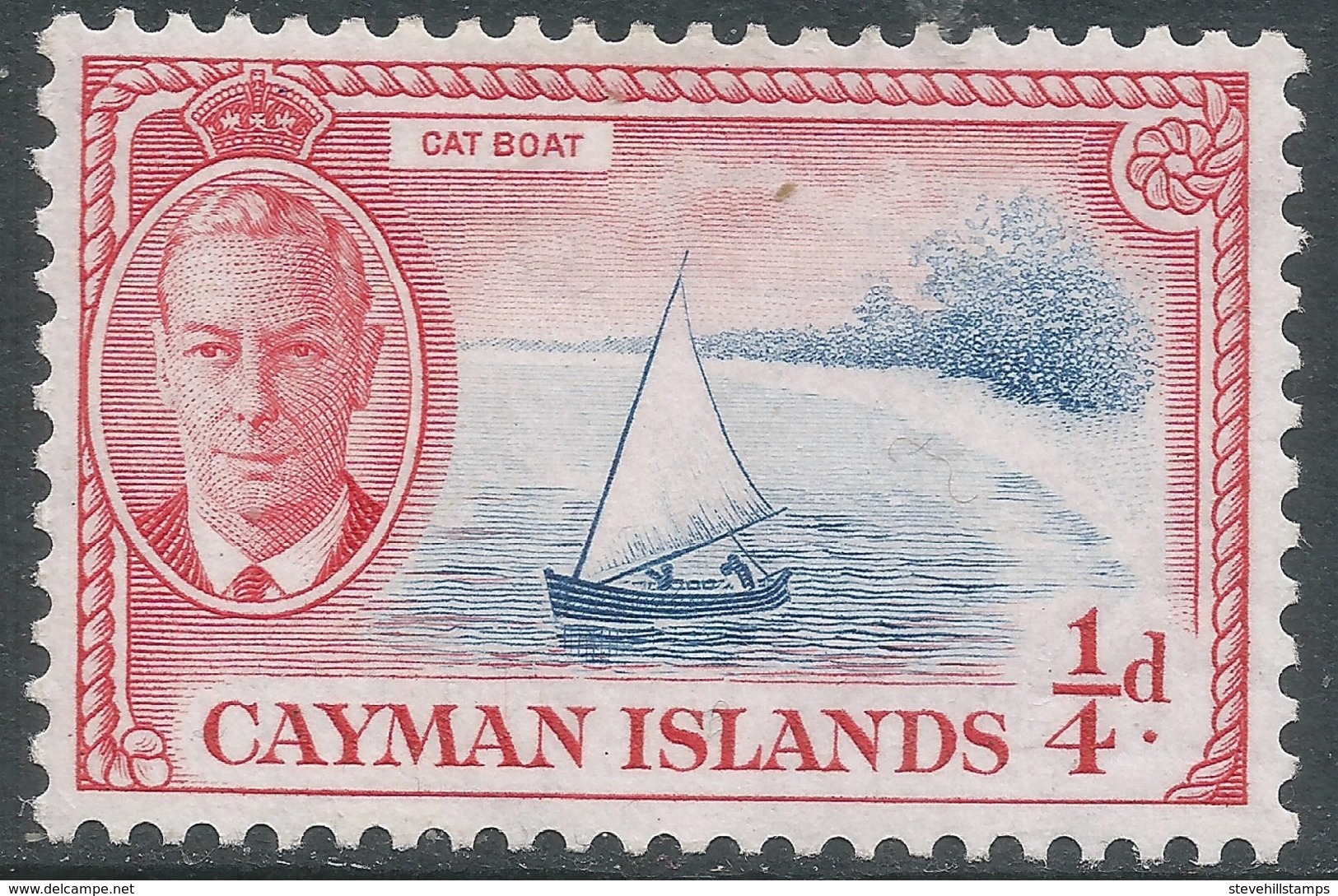 Cayman Islands. 1950 KGVI. ¼d MH. SG 135 - Cayman Islands