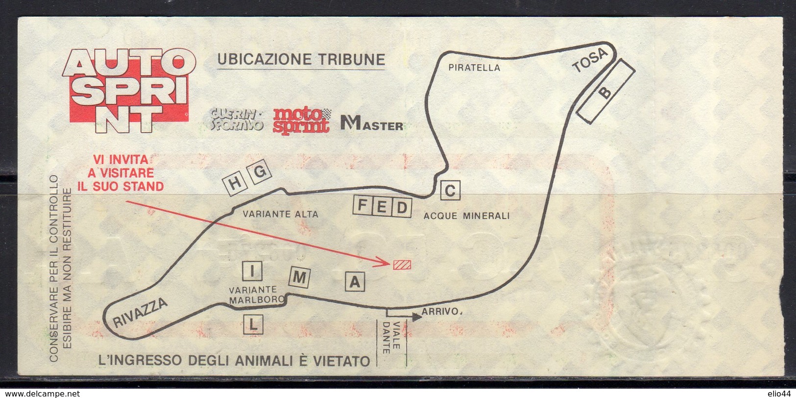 Imola '85 - 5° Gran Premio San Marino F.1 - - Tickets - Vouchers