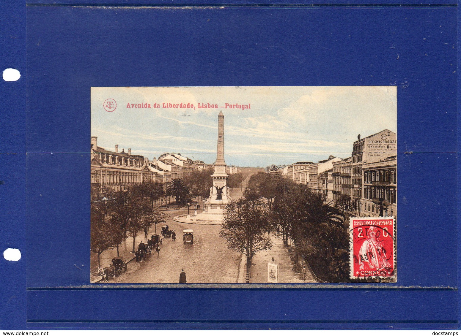 ##(ROYBOX1)-Postcards- Portugal - Lisboa -  Avenida Da Liberdade - Used 1914 - Lisboa