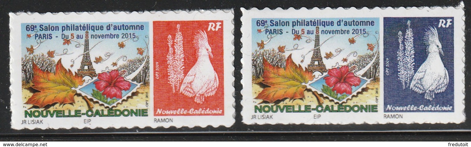 NOUVELLE CALEDONIE - N°1262+1263  - Timbres Adhésifs -  Salon D'automne Paris 2015 - Unused Stamps