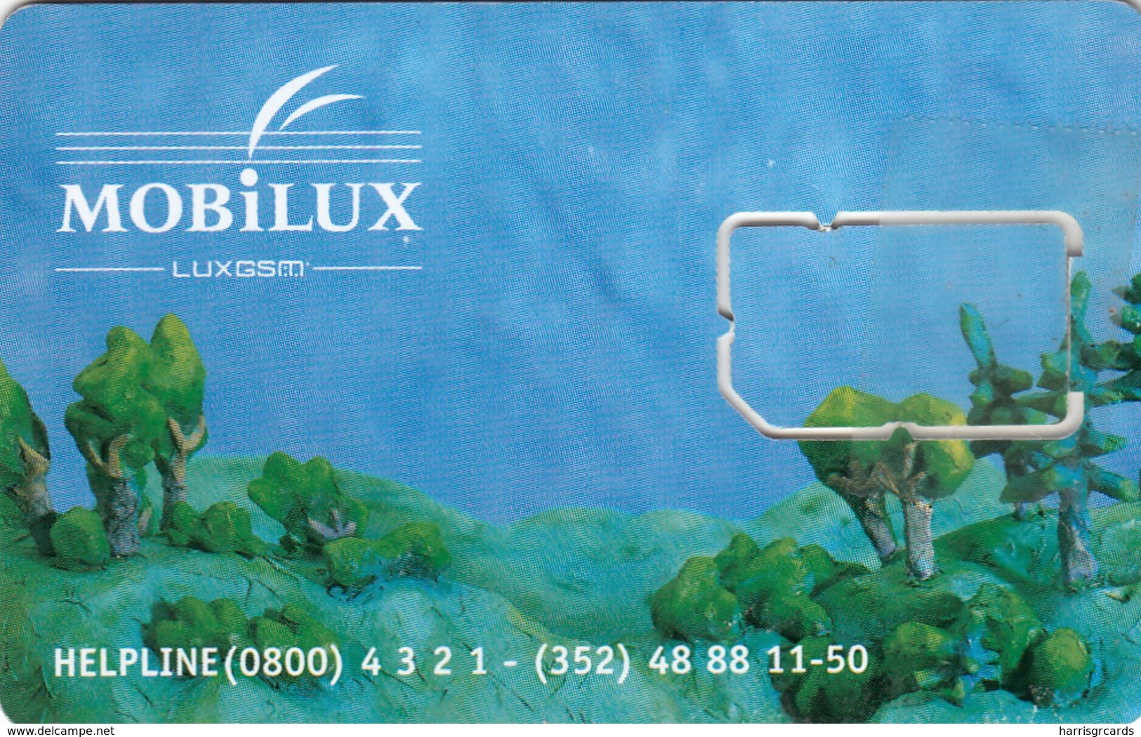 LUXEMBUOURG - Mobilux Earth, Reverse Mobilux Helpline (0800) 4 3 2 1 GSM Card, Used - Luxembourg