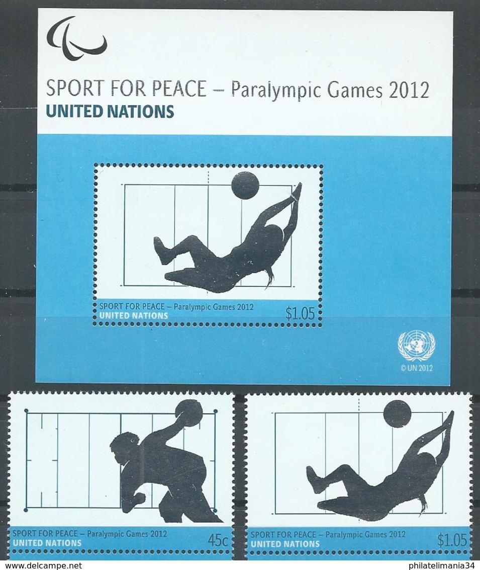 NU 2012 - Bureau De New York - Le Sport Pour La Paix - JO Paralympiques D'été à Londres (2v+bloc) - Unused Stamps