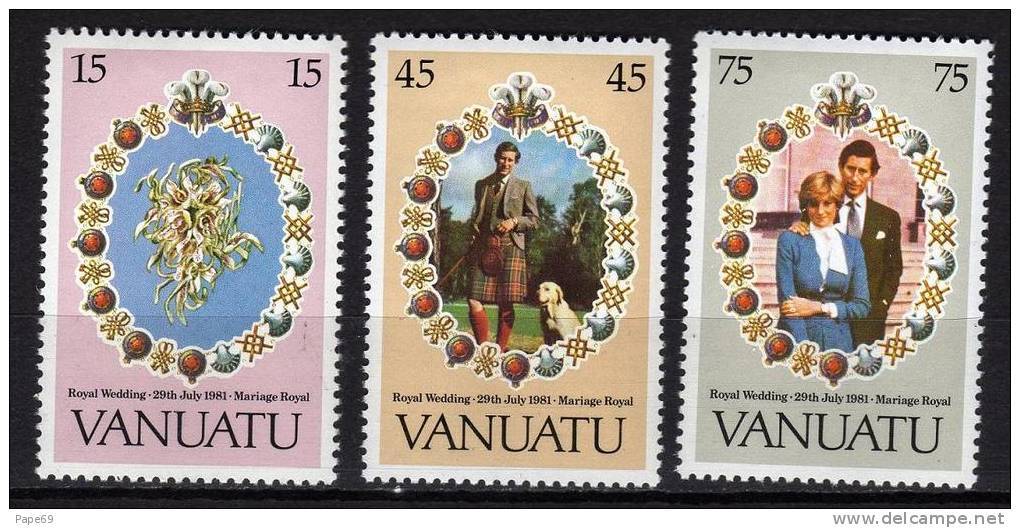 VANUATU N° 628/30 XX Mariage Royal Du Prince Charles Et De Lady Diana Spencer Sans Charnière TB - Vanuatu (1980-...)