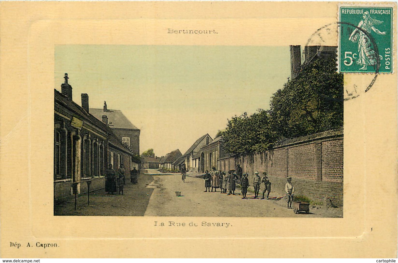 62 - BERTINCOURT - La Rue De Savary En 1910 (couleur Animée) - Bertincourt