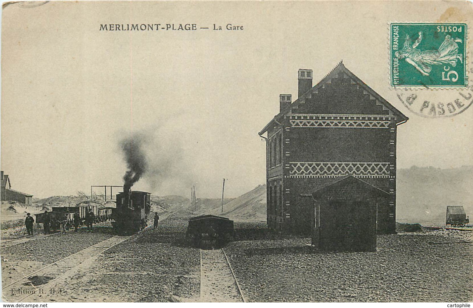 62 - MERLIMONT PLAGE - La Gare Avec Train - Autres & Non Classés