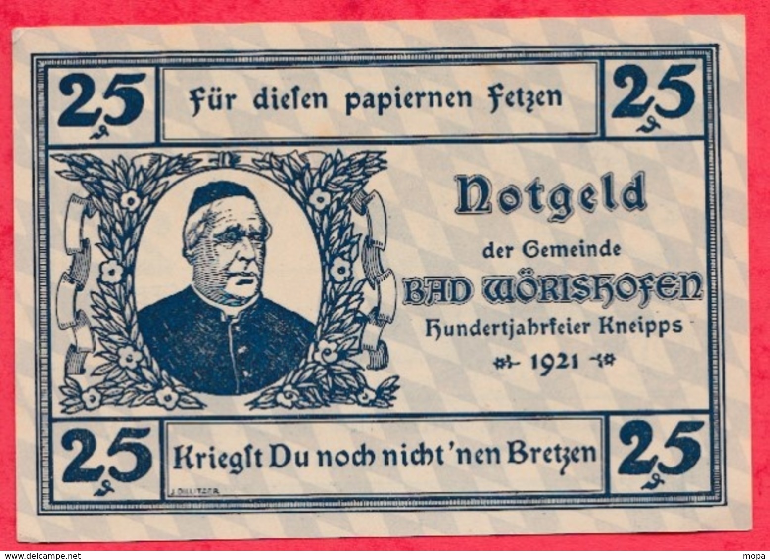 Allemagne 1 Notgeld De 25 Pfenning Stadt Bad -Wörishofen Dans L 'état  N °2421 - Collections