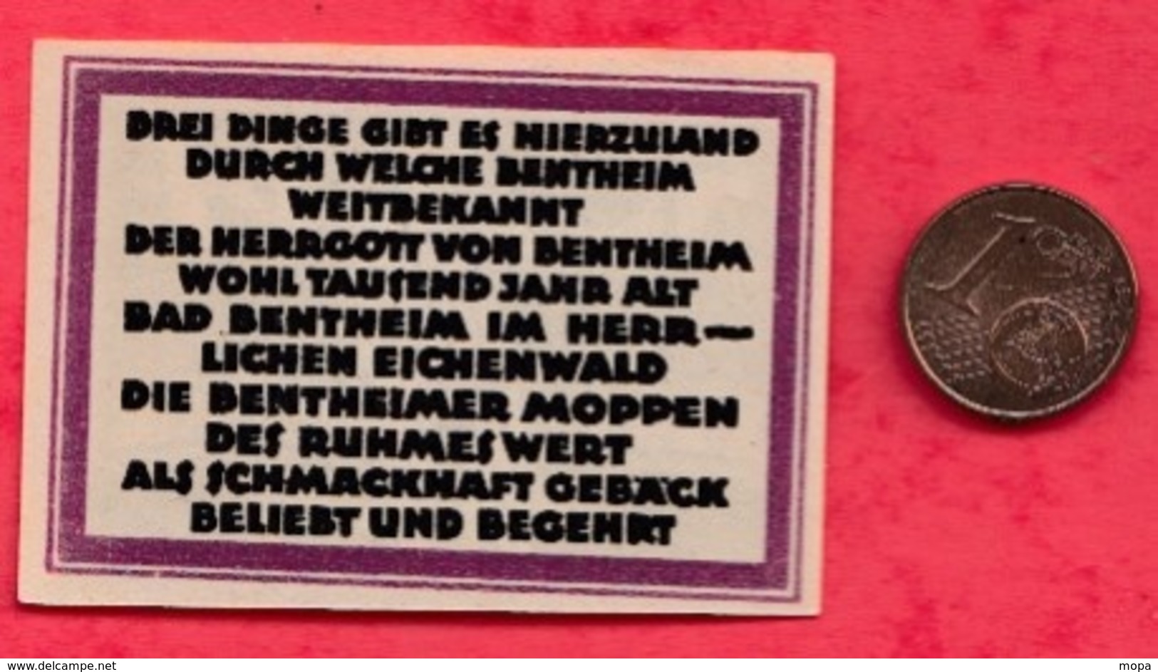 Allemagne 1 Notgeld De 50 Pfenning Stadt Bentheim UNC  N °2426 - Collections