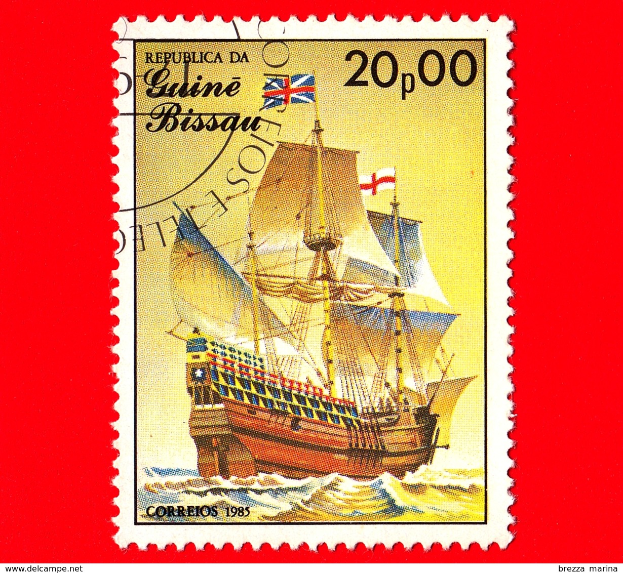 GUINEA BISSAU - 1985 - Navi A Vela - Velieri - Mayflower, Sec. 17 - 20.00 - Guinée-Bissau