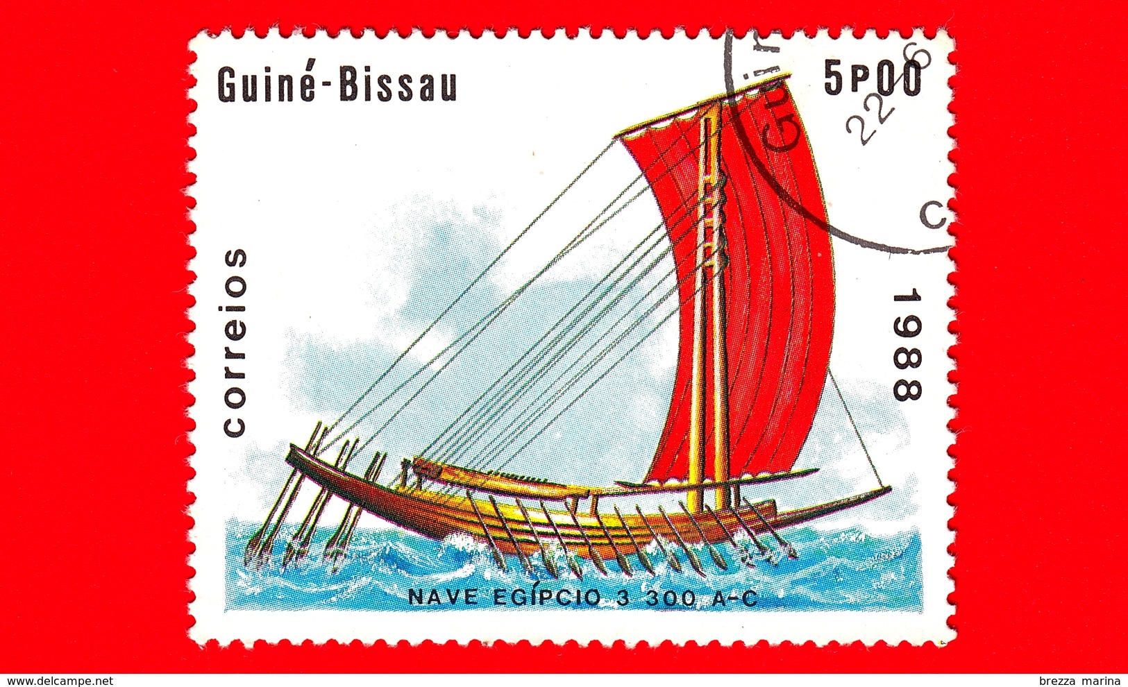 GUINEA BISSAU - 1988 - Navi - Velieri - Egitto - Egipcio 3 300 AC - 5 - Guinea-Bissau