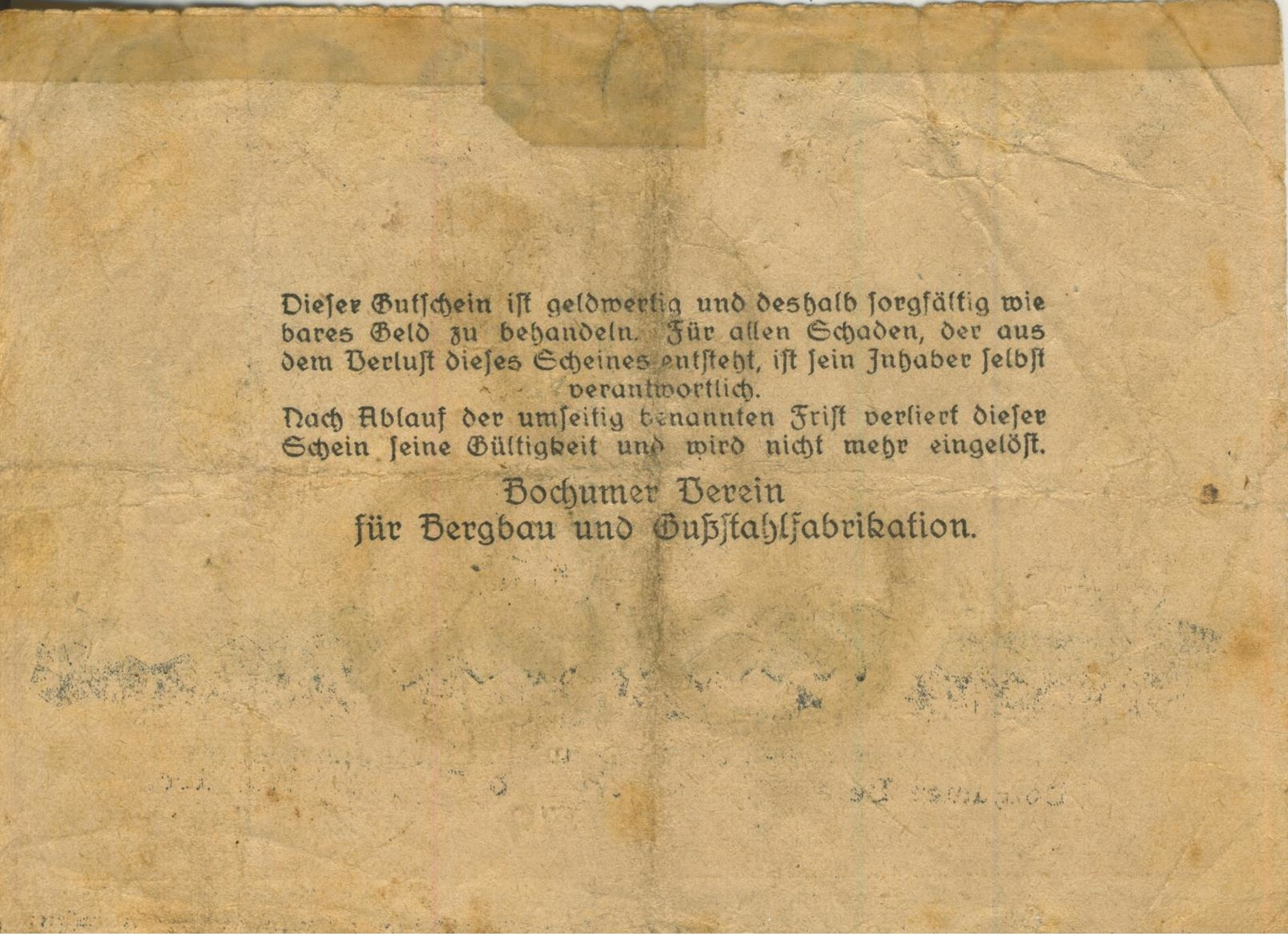 Städte Großgeldscheine - Banknoten Während Der Inflationszeit V.1923 Bochum 1 Million  "_" (40007) - 1 Miljoen Mark