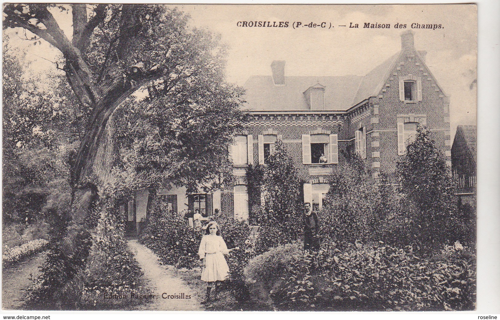 62 CROISILLES -  Maison Des Champs - Jardin Potager  - CPA  9x14 N/B  TBE Neuve - Croisilles