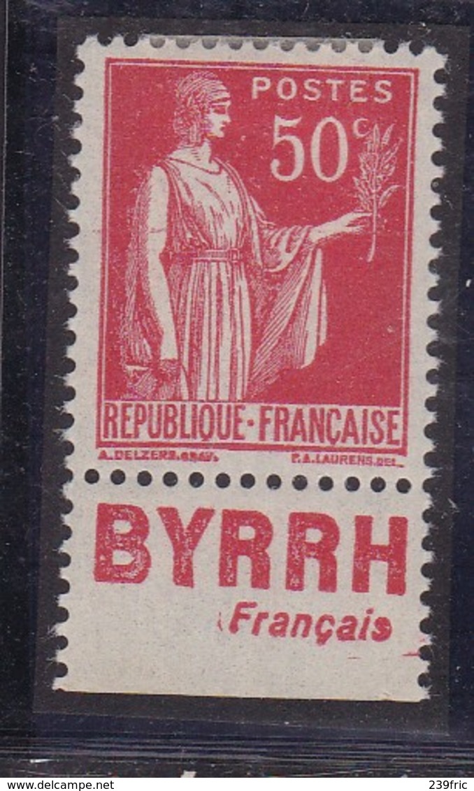 PUBLICITE: TYPE PAIX 50C ROUGE BYRRH A-français ACCP 751 NEUF* - Other & Unclassified