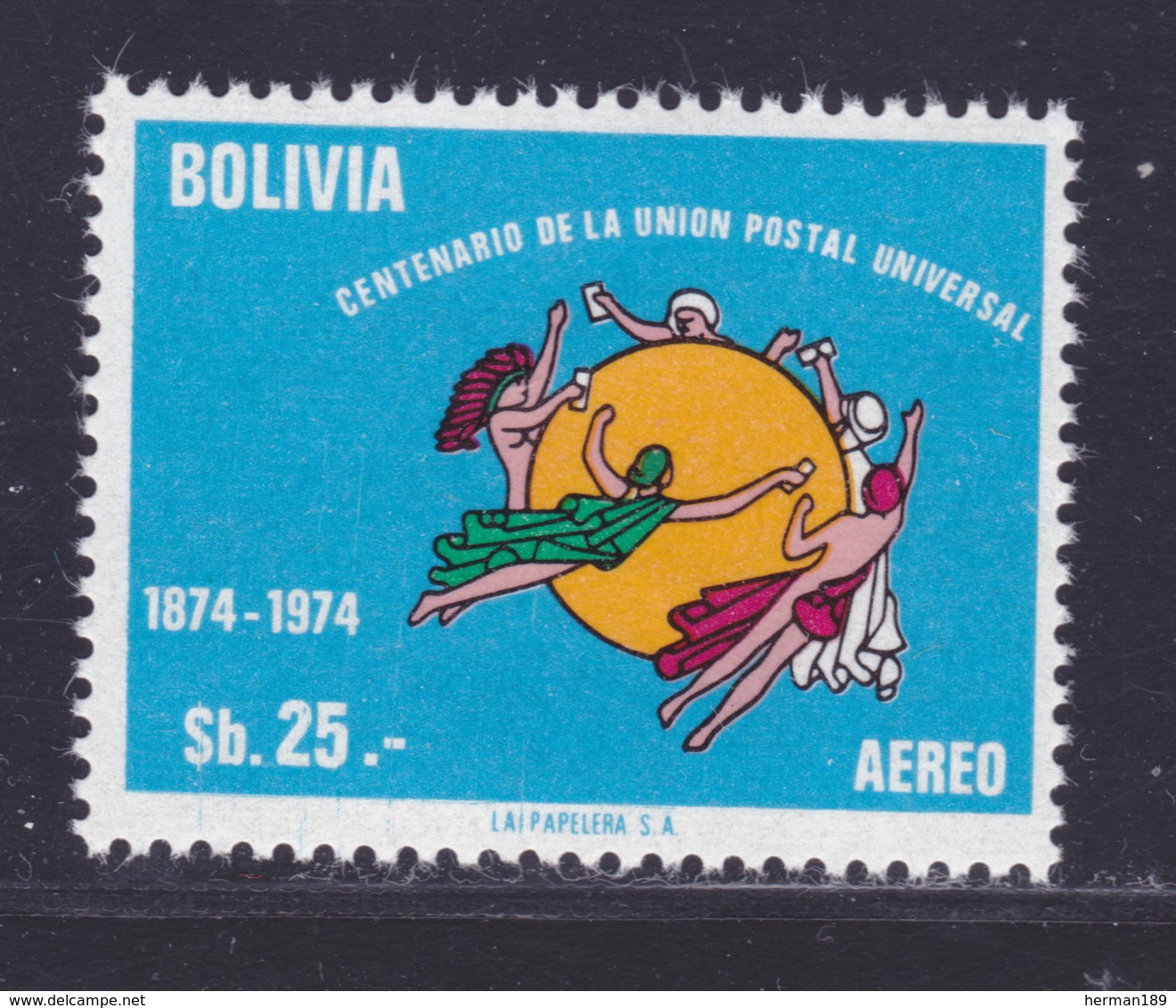 BOLIVIE AERIENS N°  338 ** MNH Neuf Sans Charnière, TB (D8044) Centenaire De L' U.P.U. -1975 - Bolivie