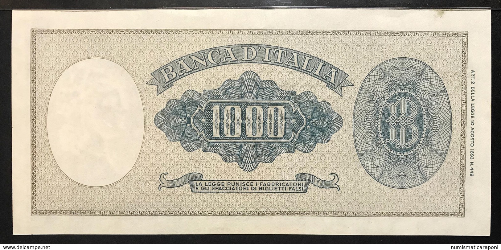 1000 LIRE Italia Medusa 11 02 1949 Raro Spl+  LOTTO 1917 - 1000 Lire