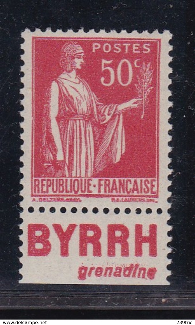 PUBLICITE: TYPE PAIX 50C ROUGE BYRRH B-grenadine ACCP 759 NEUF** - Autres & Non Classés