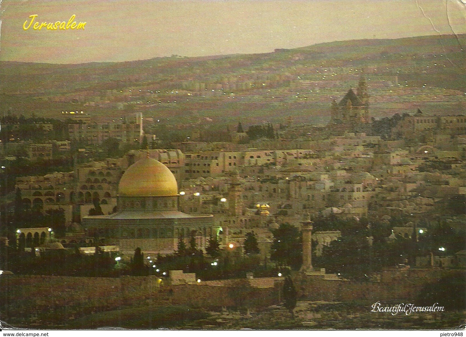 Jerusalem, Gerusalemme (Israele) View Of The Old City At Sunset, Panorama Città Vecchia Al Tramonto - Israele