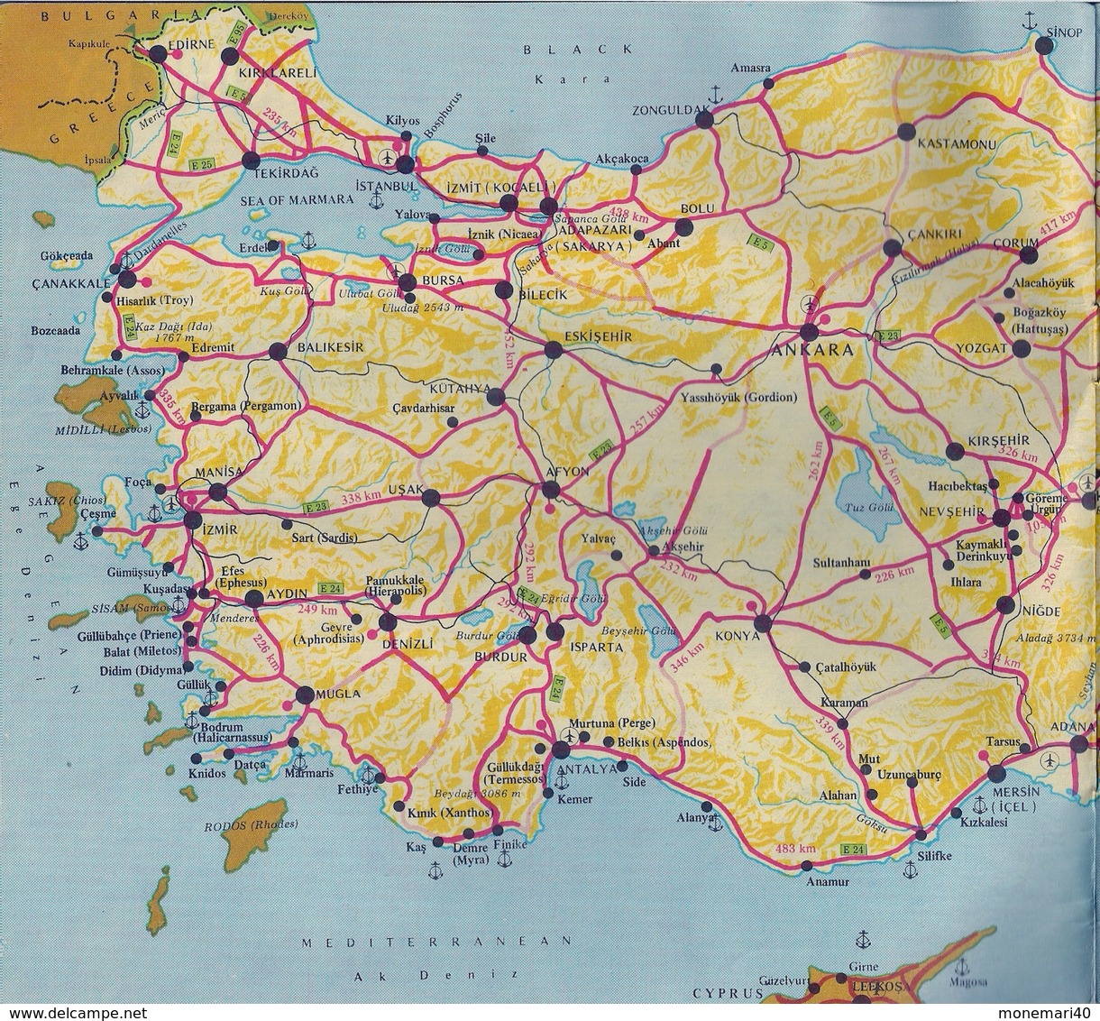 TURQUIE (ASIE 97 % - EUROPE 3 %) - GUIDE TOURISTIQUE - CARTES ROUTIÈRE. - Asiatica