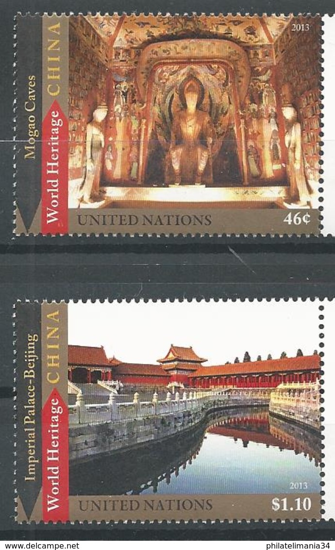 NU 2013 - Bureau De New York - Patrimoine Mondial - Chine (2v) - Unused Stamps