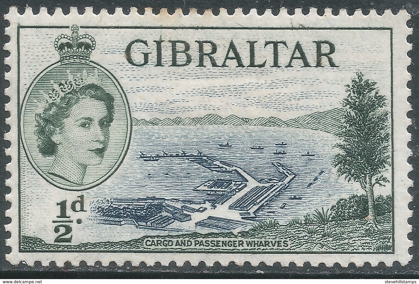 Gibraltar. 1953-59 QEII. ½d MH. SG145 - Gibraltar