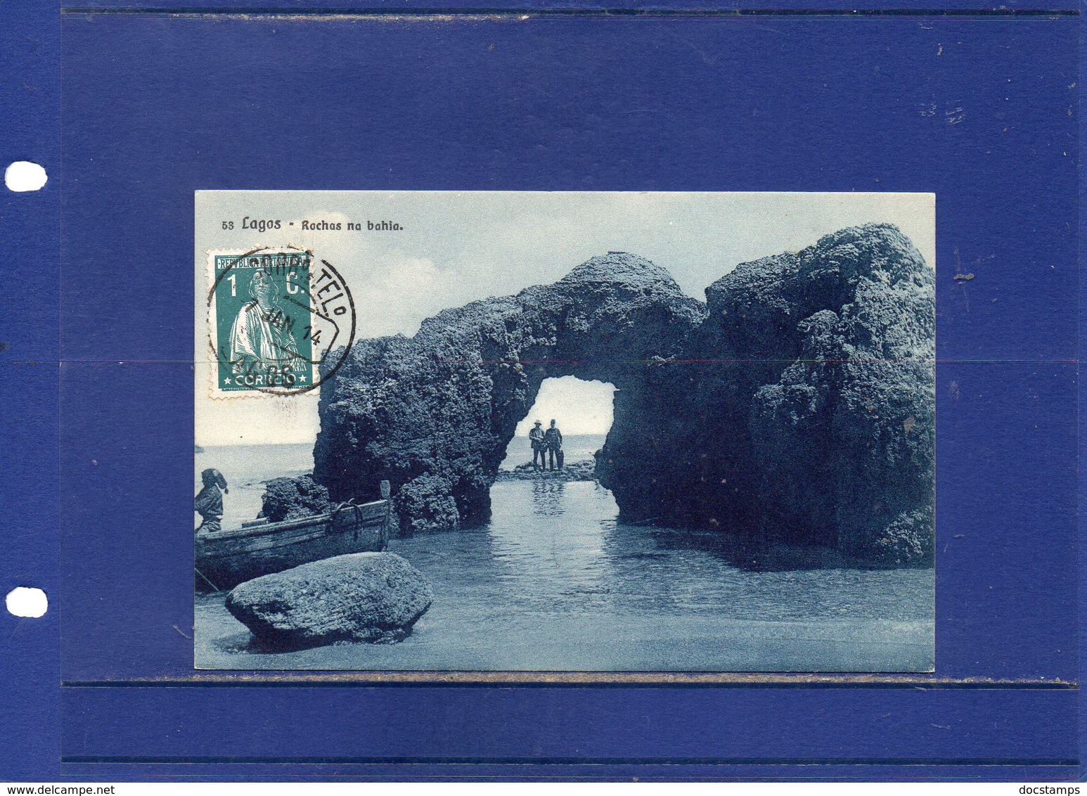##(ROYBOX1)-Postcards- Portugal - Lagos - Rochas Na Bahia - Used 1914 - Autres & Non Classés