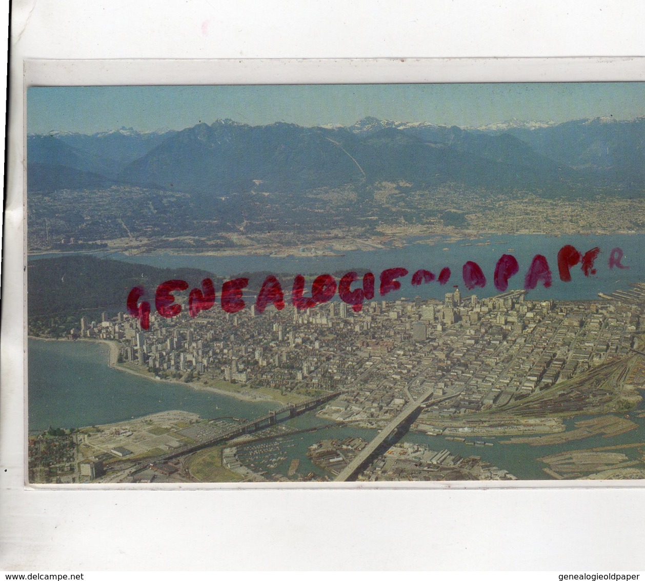 CANADA  - VANCOUVER- AERIAL OF VANCOUVER CENTRE GRANVILLE & BURRARD BRIDGES IN THE FOREGROUND - Vancouver