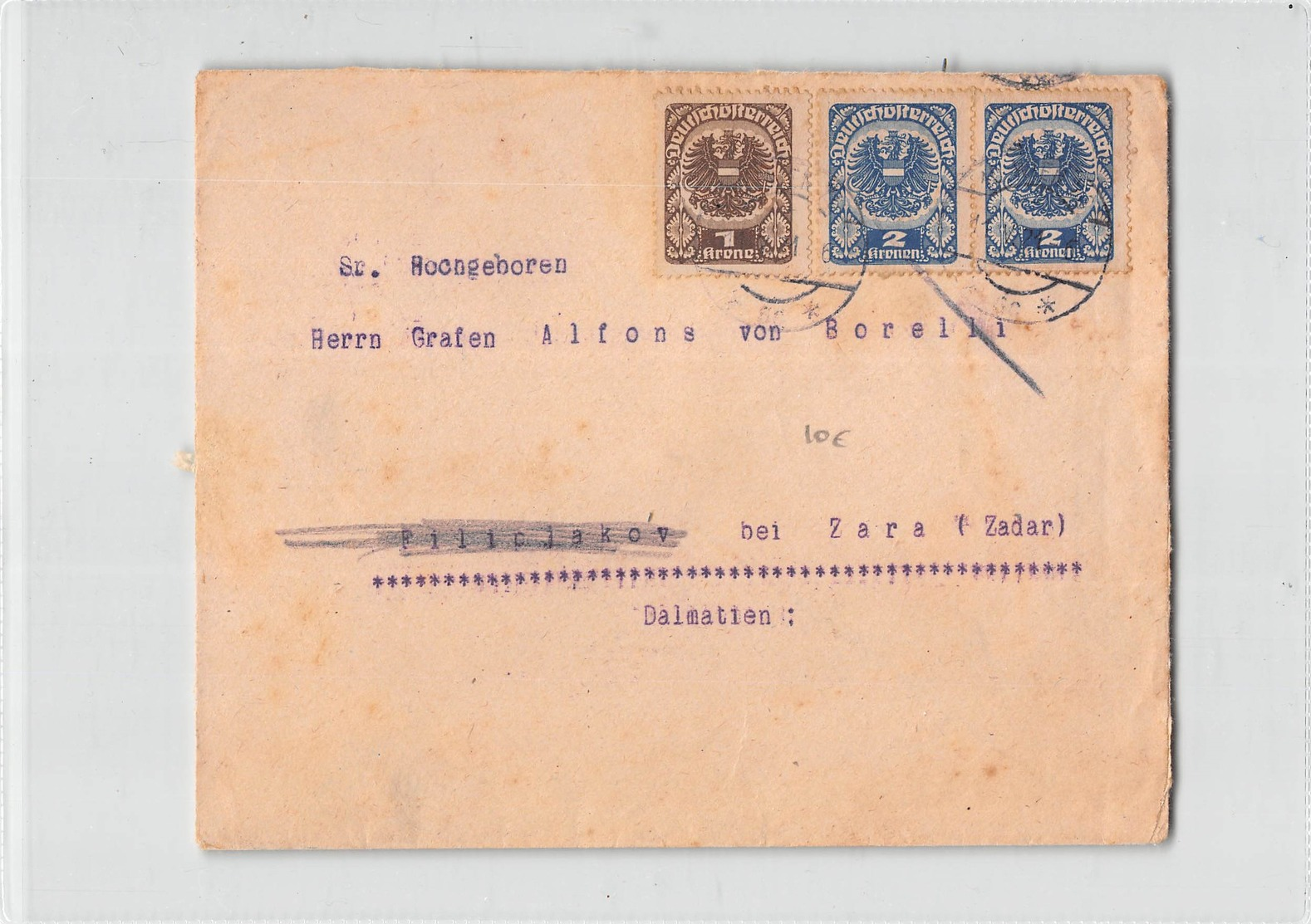 11077  OSTERREICH AUSTRIA WIEN TO ZARA ZADAR - Storia Postale