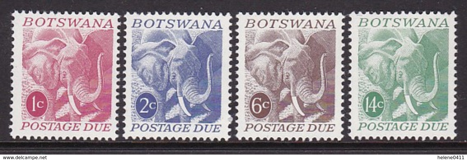 SERIE NEUVE DU BOSTWANA - ELEPHANT N° Y&T TIMBRES-TAXE 18 A 21 - Eléphants