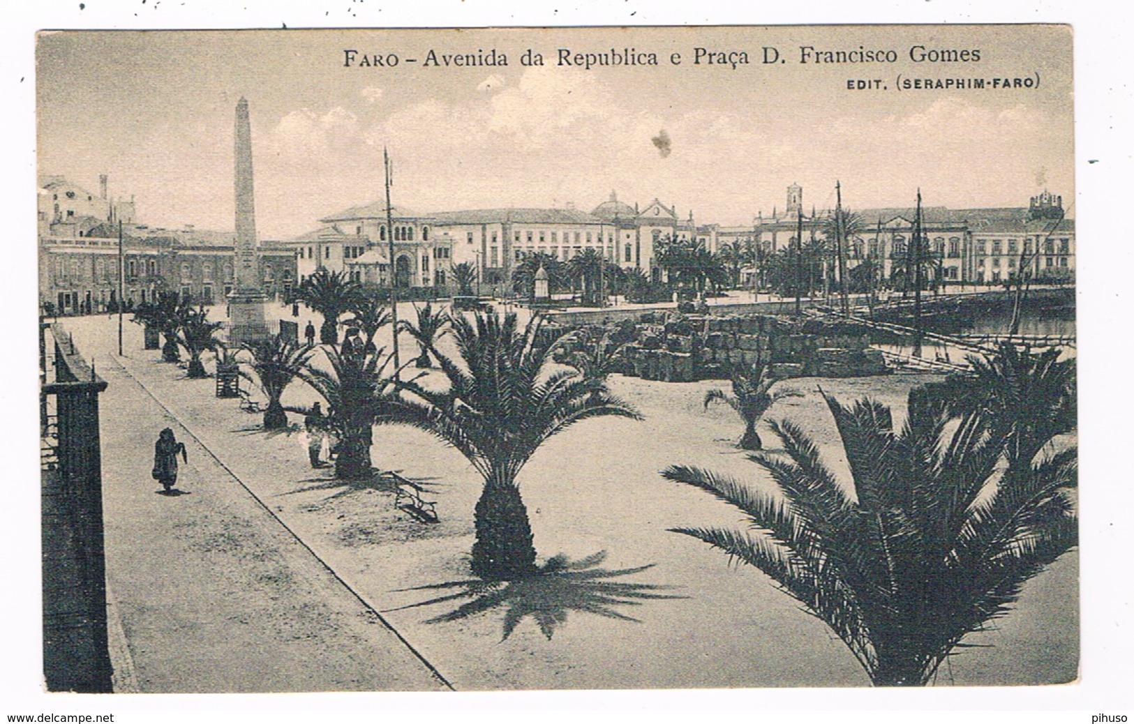 PORT-140  FARO : Avenida Da Republica E Praca D. Francisco Gomes - Faro