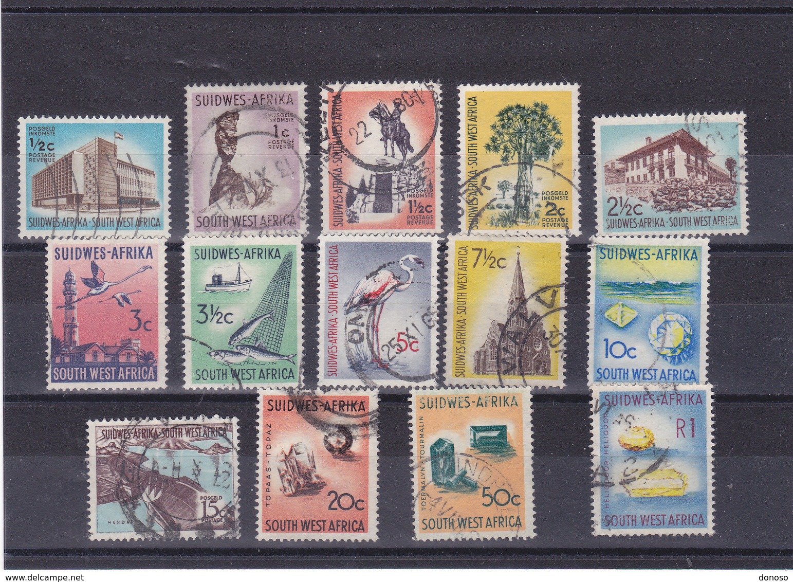 SWA SUD OUEST AFRICAIN 1961-1963 Série Courante Yvert  254-262 + 264-266 + 272 Oblitéré Cote : 33.60 Euros - South West Africa (1923-1990)