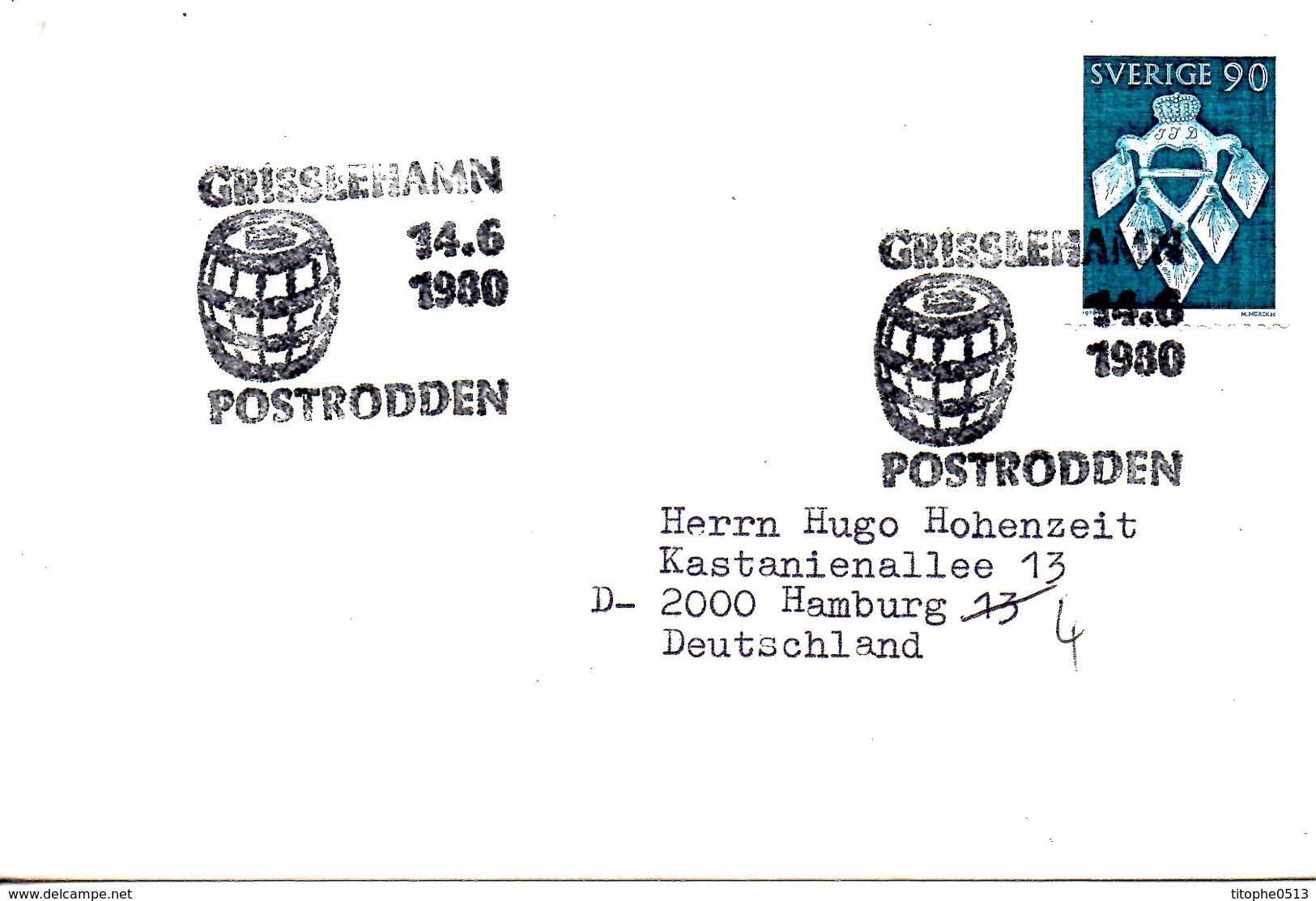 SUEDE. Flamme De 1980 Sur Enveloppe. Grisslehamn. - Sonstige & Ohne Zuordnung