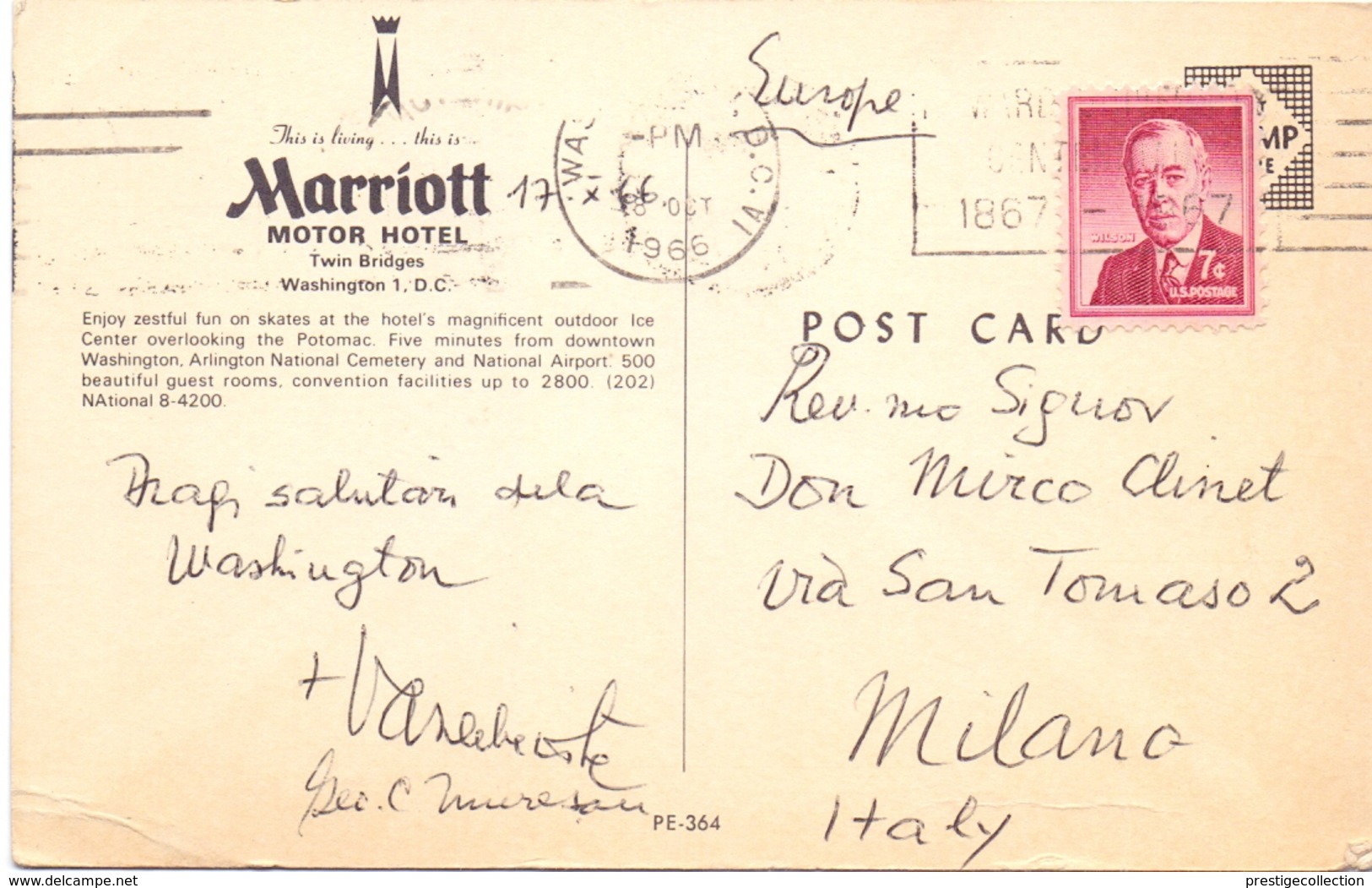 WASINGTON  1966  POST CARD  (DICE180169) - Recordatorios