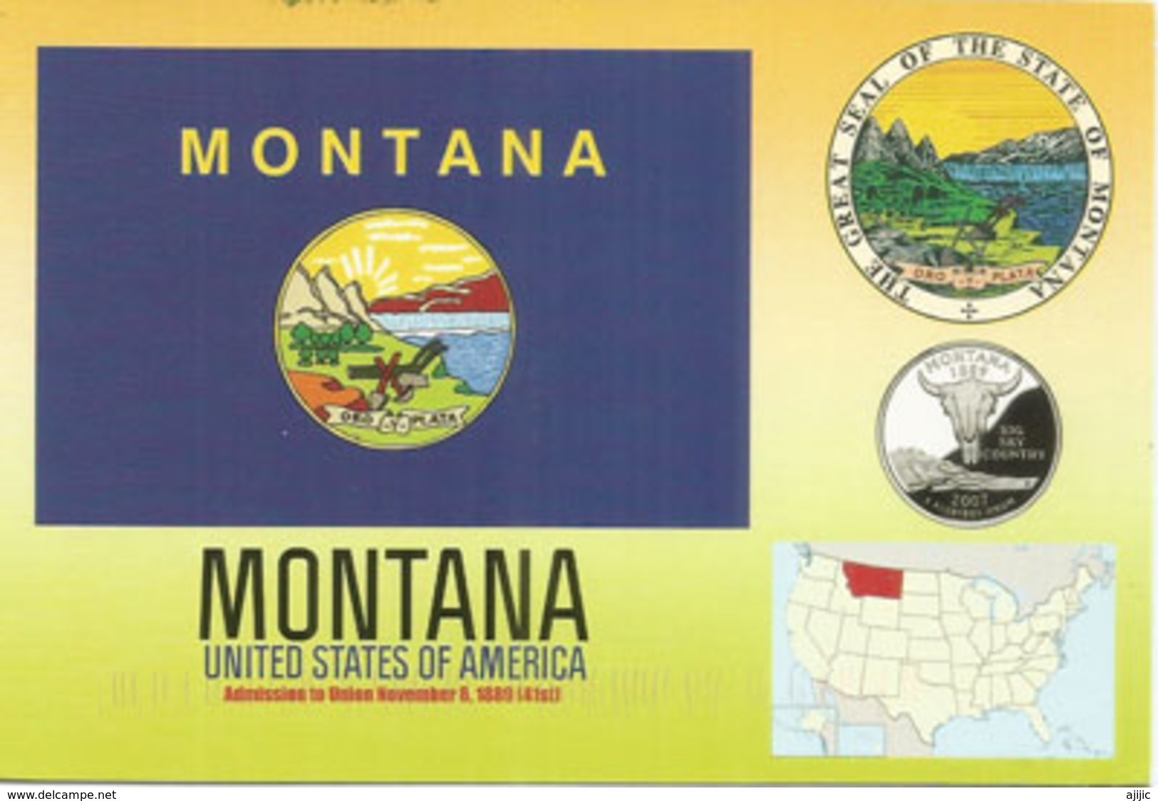 The Flag Of The State Of Montana, Postcard Montana, Addressed To ANDORRA, With Arrival Postmark - Autres & Non Classés