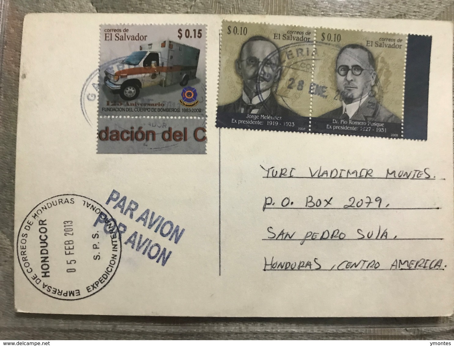 Circulated Postcard El Salvador 2012, Beach , ( Ambulance Stamps ) - El Salvador