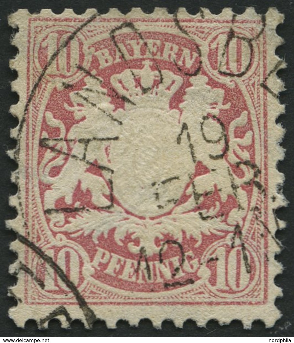 BAYERN 39a O, 1876, 10 Pf. Hellilarosa, Pracht, Mi. 140.- - Andere & Zonder Classificatie
