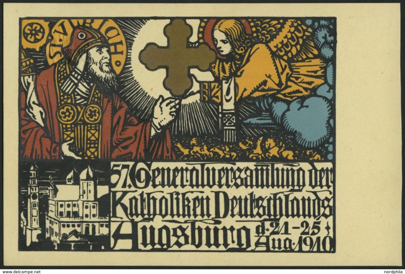 BAYERN PP 15C181 BRIEF, Privatpost: 1910, 5 Pf. Wappen 57. Generalversammlung Der Katholiken, Ungebraucht, Prachtkarte - Other & Unclassified