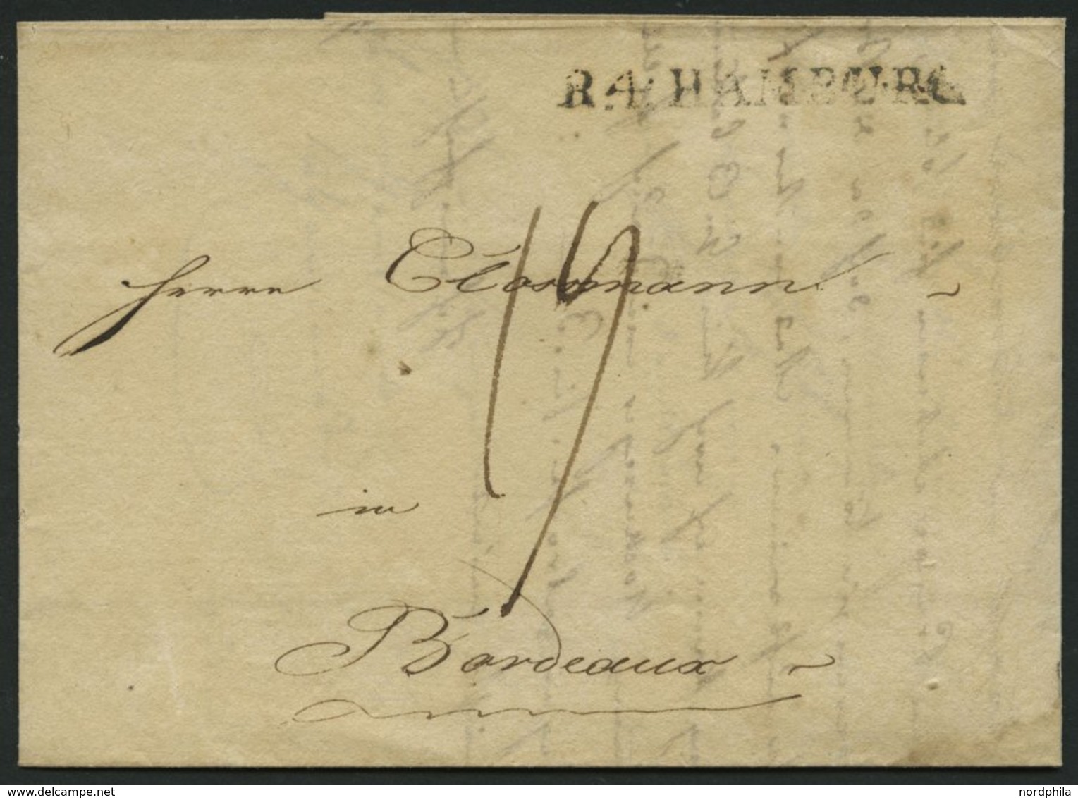 HAMBURG - THURN UND TAXISCHES O.P.A. 1817, R.4. HAMBURG, L1 Auf Brief Nach Bordeaux, Pracht - Autres & Non Classés