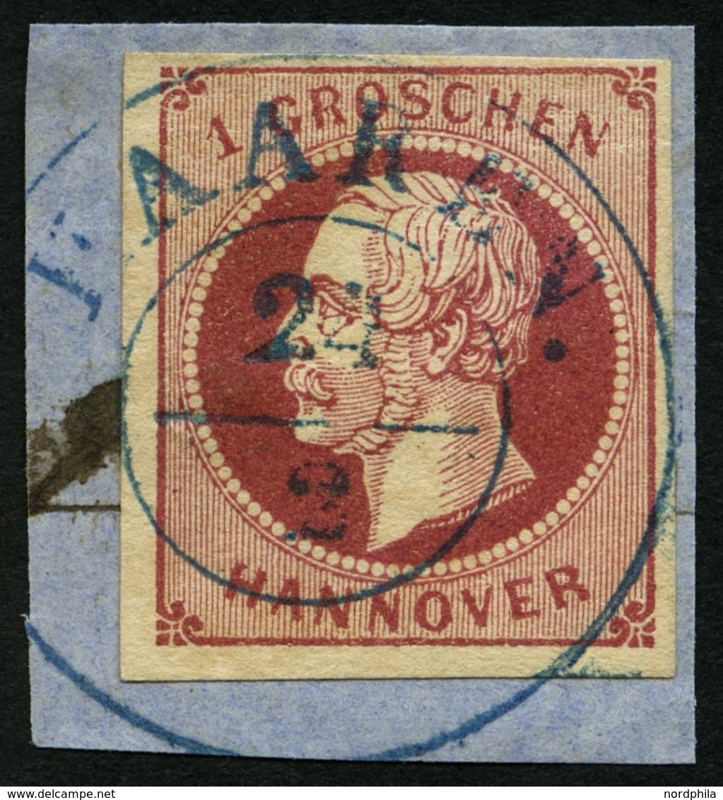 HANNOVER 14a BrfStk, HAAREN, Blauer K2 Auf 1 Gr. Rosa, Prachtbriefstück - Hanover