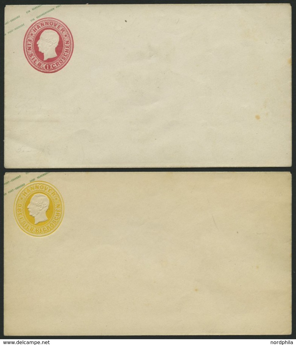 HANNOVER U 2,4AND BRIEF, 1857, 1 Und 3 Ggr. König Georg V, Neudruck, Wertstempel Links, Lange Gummierung, Ungebraucht, P - Hanover