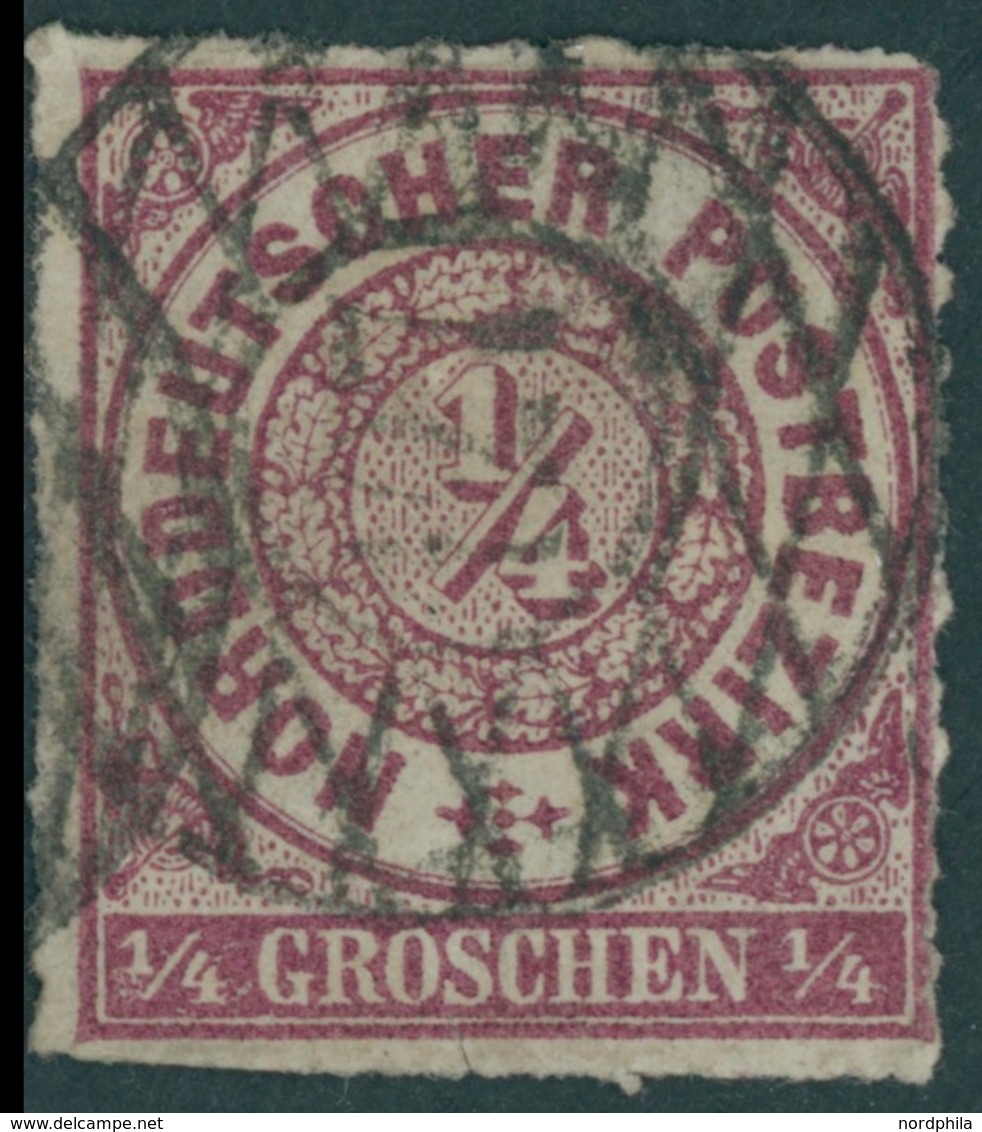 SACHSEN NDP 1 O, 127 (RODA) Auf 1/4 Gr. Braunviolett, Feinst - Sachsen