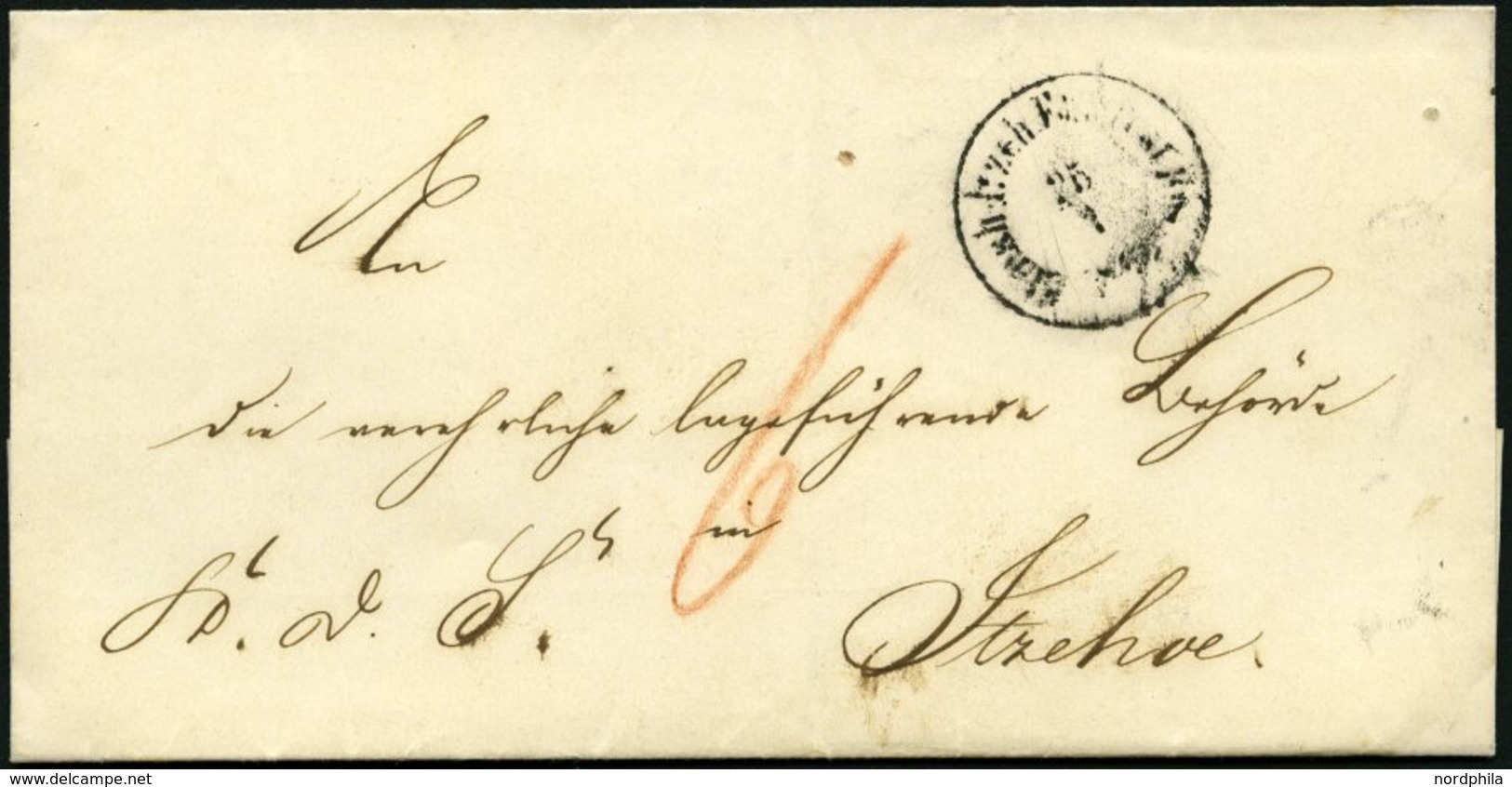 SCHLESWIG-HOLSTEIN ELMSH. ITZEH. EBN. Post. BUR, K1 Auf K.D.S.-Briefhülle, Pracht - Prephilately