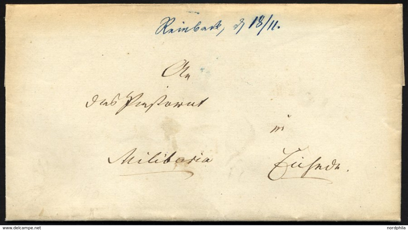 SCHLESWIG-HOLSTEIN REINBECK Mit Datum Handschriftlich Auf Militaria-Brief (1870) Nach Eichede, Pracht - [Voorlopers