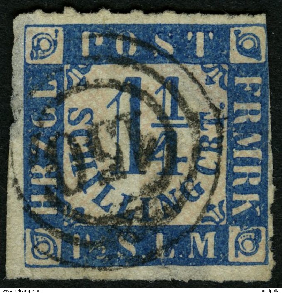 SCHLESWIG-HOLSTEIN 7 O, 150 (RATZEBURG) Auf 11/4 S. Mittelblau/weißrosa, Marke Fehlerhaft - Schleswig-Holstein