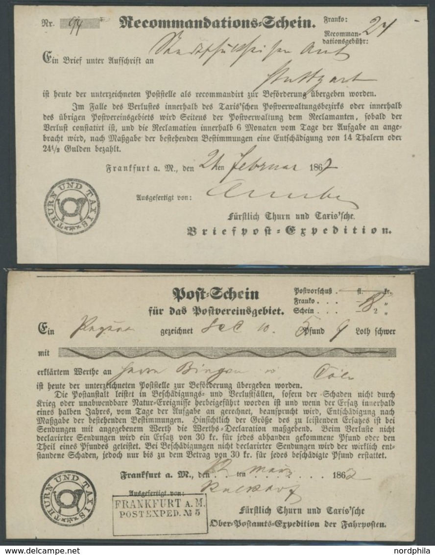 THURN Und TAXIS O,Brief , Kleine Interessante Partie Von 30 Gestempelten Werten, 3 Ganzsachen-Umschlägen Und 3 Verschied - Altri & Non Classificati