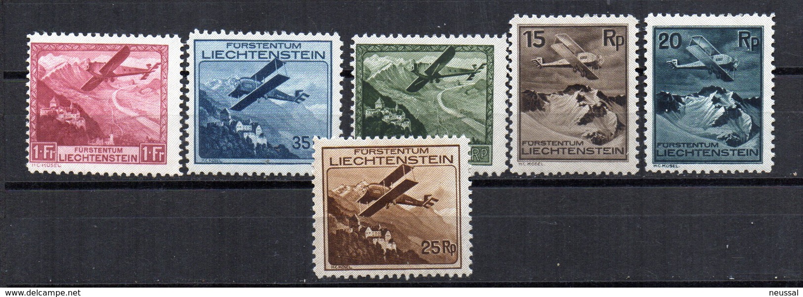 Serie Nº A-1/6 Liechtenstein - Poste Aérienne